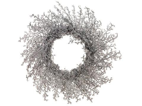 28" Elegant Silver Iced Twig Artificial Christmas Wreath - Unlit