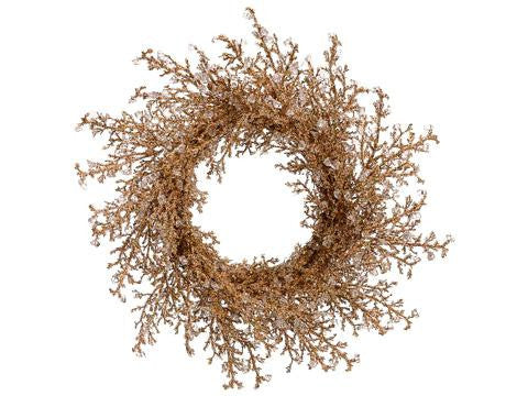 28" Elegant Gold Iced Twig Artificial Christmas Wreath - Unlit