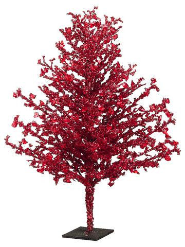 2' Red Iced and Glittered Full Artificial Christmas Tree - Unlit