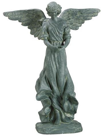 29.7" Grey Outdoor Patio Garden Angel Christmas Statue