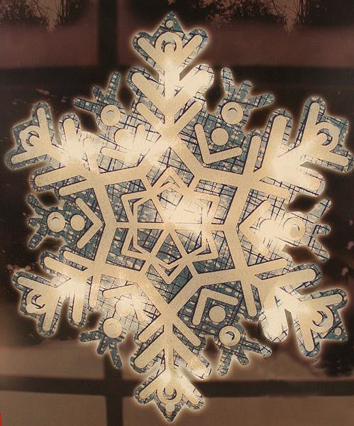 13" Lighted Shimmering Snowflake Christmas Window Silhouette Decoration