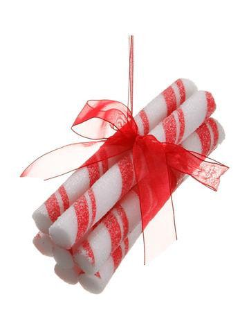 5.5" Peppermint Twist Stick Bundle Christmas Ornament