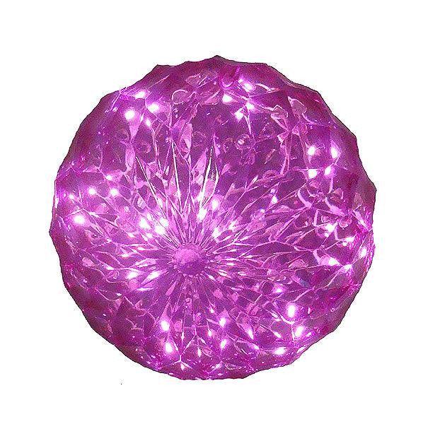 6" Pink LED Lighted Hanging Christmas Crystal Sphere Ball Outdoor Decoration