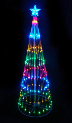 9' Multi-Color LED Lighted Show Cone Christmas Tree Yard Art Decoration