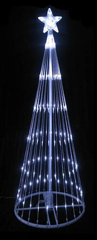 9' Pure White LED Lighted Show Cone Christmas Tree Yard Art Decoration