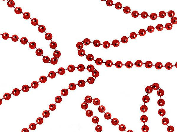 9' x 12mm Shiny Festive Holiday Red Beaded Christmas Garland - Unlit