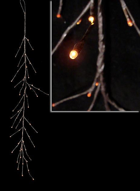 6' Enchanted Garden Lighted Brown Branch Christmas Garland - Clear Lights