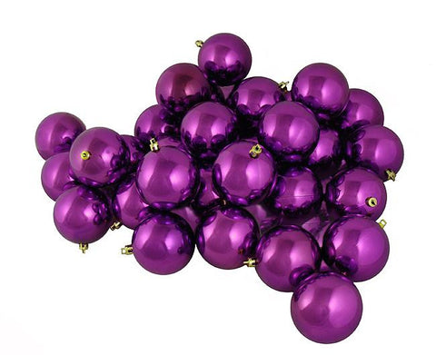 12ct Shiny Sugar Plum Purple Shatterproof Christmas Ball Ornaments 4" (100mm)