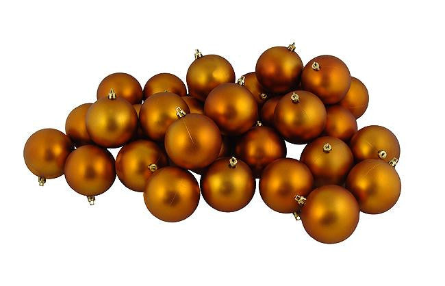 12ct Matte Burnt Orange Shatterproof Christmas Ball Ornaments 4" (100mm)