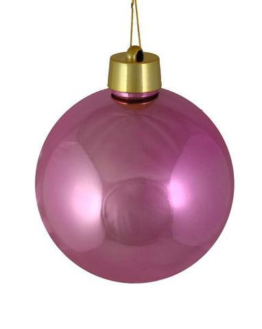 Shiny Pretty in Pink Shatterproof Christmas Ball Ornament 10" (250mm)