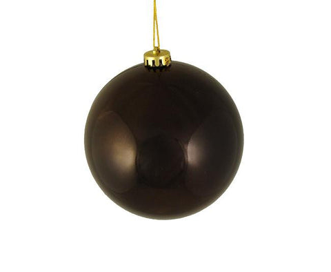 Shiny Chocolate Brown Shatterproof Christmas Ball Ornament 6" (150mm)