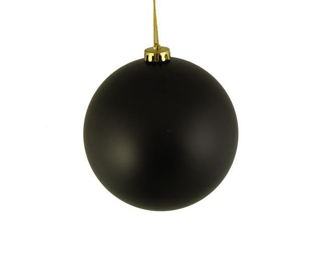 Matte Jet Black Shatterproof Christmas Ball Ornament 6" (150mm)