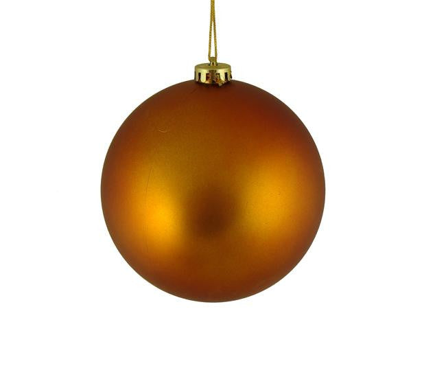 Matte Burnt Orange Shatterproof Christmas Ball Ornament 6" (150mm)