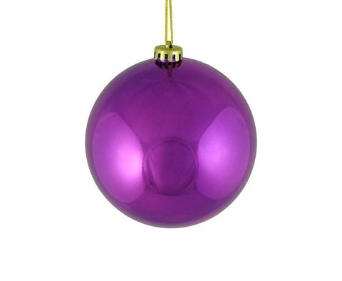 Shiny Sugar Plum Purple Shatterproof Christmas Ball Ornament 6" (150mm)