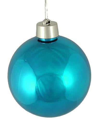 Huge Shiny Turquoise Blue Shatterproof Christmas Ball Ornament 12" (300mm)