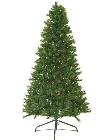 7' Pre-Lit Canadian Pine Artificial Christmas Tree - Multi LED Lights