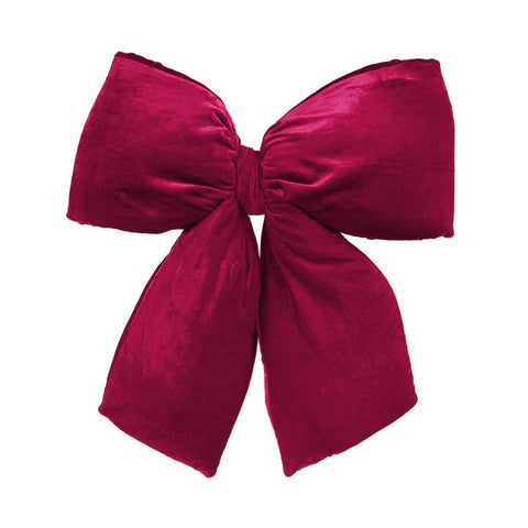 Large 16" x 19" Burgundy Red Indoor Velvet Christmas Bow