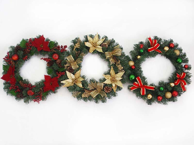 Set of 3 Pre-Decorated 20" Artificial Christmas Wreaths - Unlit