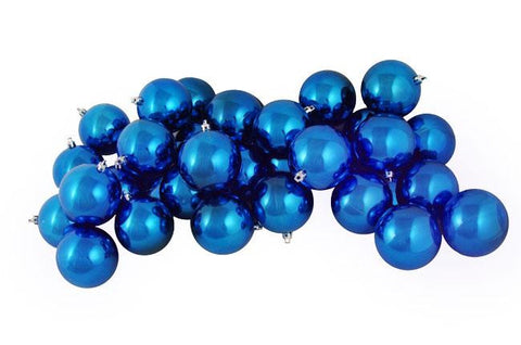 12ct Shiny Lavish Blue Shatterproof Christmas Ball Ornaments 4" (100mm)