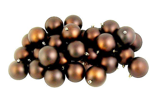 12ct Matte Mocha Brown Shatterproof Christmas Ball Ornaments 4" (100mm)