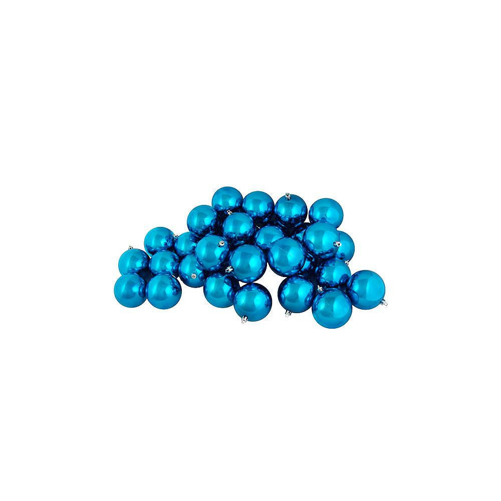 60ct Shiny Lavish Blue Shatterproof Christmas Ball Ornaments 2.5" (60mm)