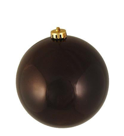 Shiny Chocolate Brown Commercial Shatterproof Christmas Ball Ornament 6" (150mm)