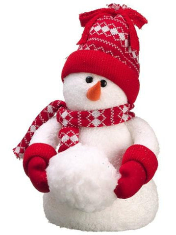 14" Table Top Knit Cap Winter Snowman Christmas Figure