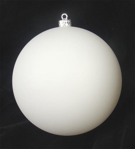 Matte Winter White Commercial Shatterproof Christmas Ball Ornament 6" (150mm)