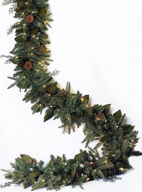 6' x 12" Pre-Lit Green River Spruce Artificial Christmas Garland - Clear Lights