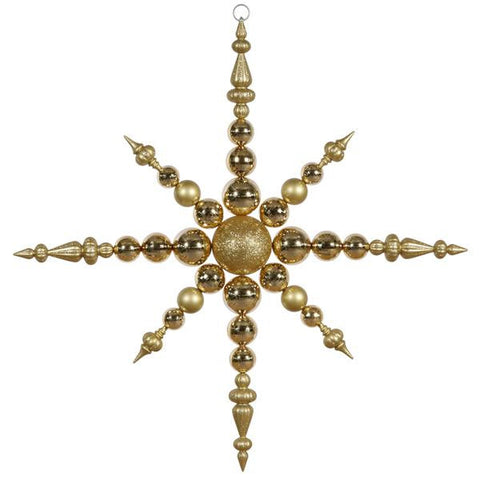 43" Gold Commercial Sized Shatterproof Radical Snowflake Christmas Ornament