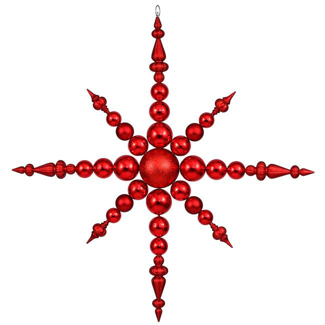 43" Red Commercial Sized Shatterproof Radical Snowflake Christmas Ornament