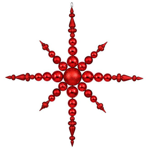 43" Red Commercial Sized Shatterproof Radical Snowflake Christmas Ornament