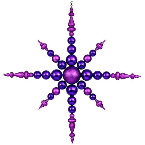 43" Purple Commercial Sized Shatterproof Radical Snowflake Christmas Ornament