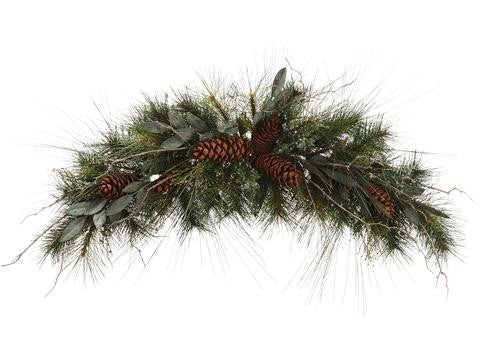 32" Eucalyptus, Berries and Pine Cone Artificial Christmas Swag - Unlit