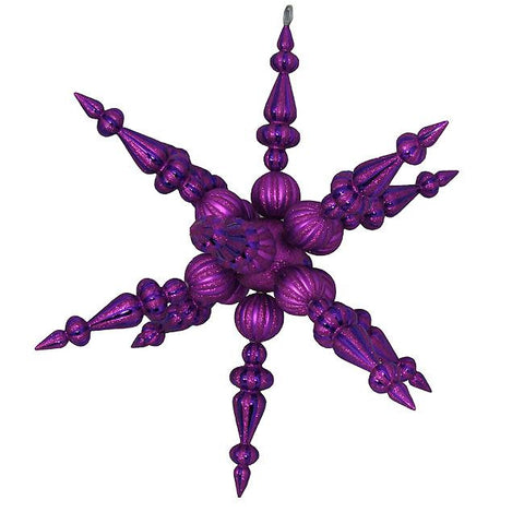 30" Purple Commercial Shatterproof Radical 3-D Snowflake Christmas Ornament