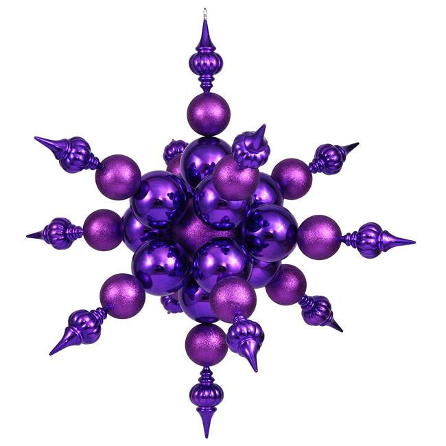 39" Huge Purple Commercial Shatterproof Radical 3-D Snowflake Christmas Ornament