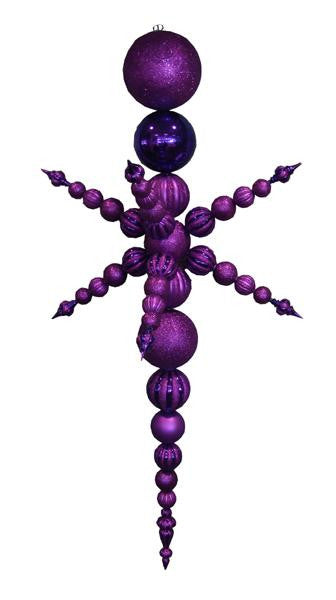 76" Purple Commercial Shatterproof Radical Snowflake Christmas Finial Ornament