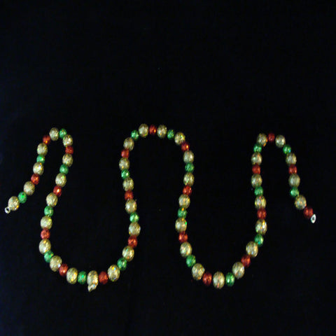 6' Shimmering Red, Gold and Green Holographic Mini Ball Christmas Garland