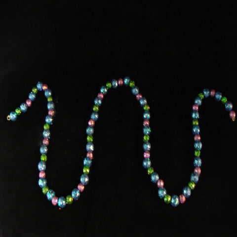 6' Shimmering Pink, Blue and Green Holographic Mini Ball Christmas Garland