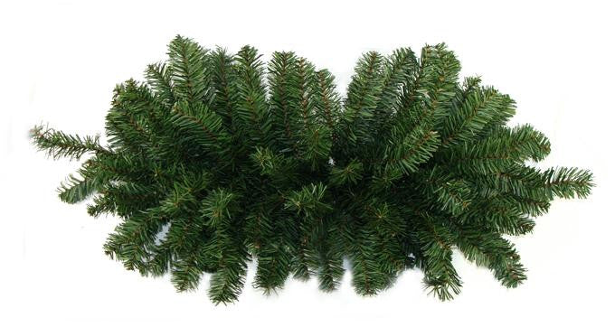 32" Two-Tone Canadian Pine Artificial Christmas Door Swag - Unlit