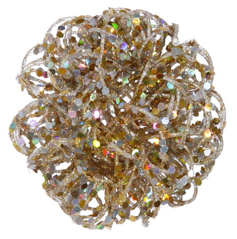 3.5" Sparkling Champagne Curly Ball Christmas Ornament