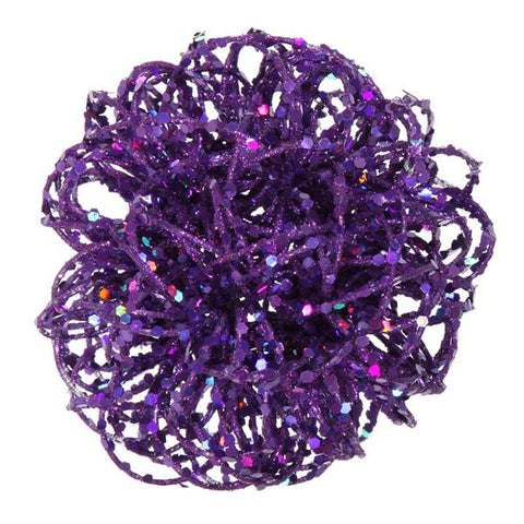 4.75" Sparkling Purple Passion Curly Ball Christmas Ornament