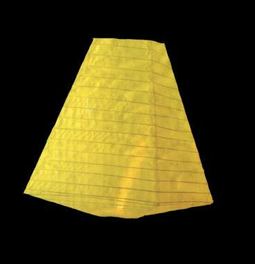 11" Yellow LED Lighted Battery Operated Trapezoid Nylon Chinese Lantern