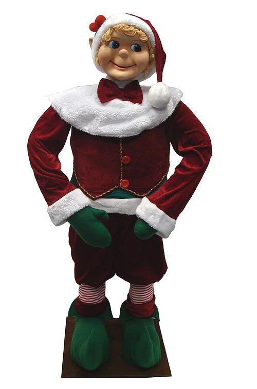 Huge 4 Foot Life-Sized Standing Decorative Plush Christmas Elf