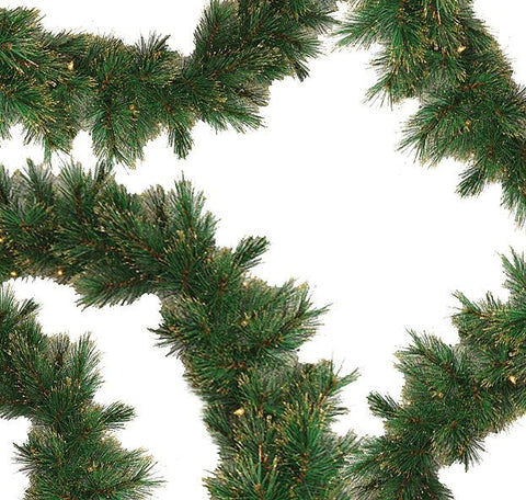 9' x 12" Pre-Lit Tattinger Long Needle Pine Artificial Christmas Garland - Clear