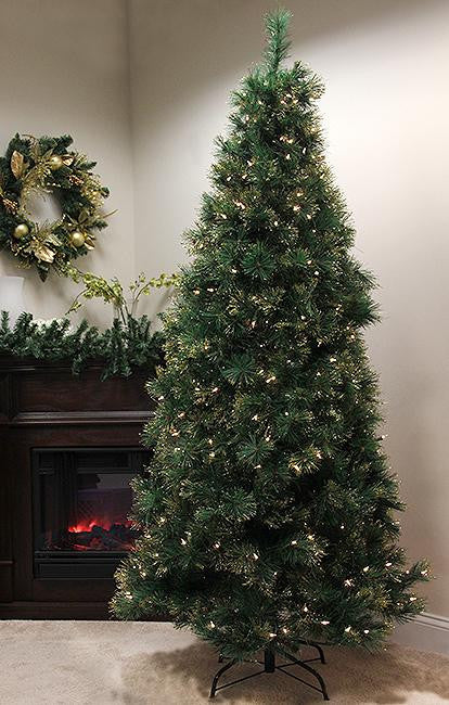 4.5' Pre-Lit Slim Tattinger Long Needle Pine Artificial Christmas Tree - Clear