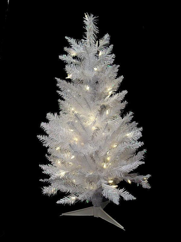 3.5' Pre-Lit White Sparkle Spruce Artificial Christmas Tree - Clear LED