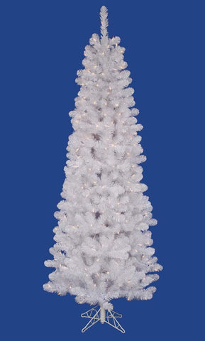 9.5' Pre-Lit White Salem Pine Pencil Artificial Christmas Tree- Clear LED Lights