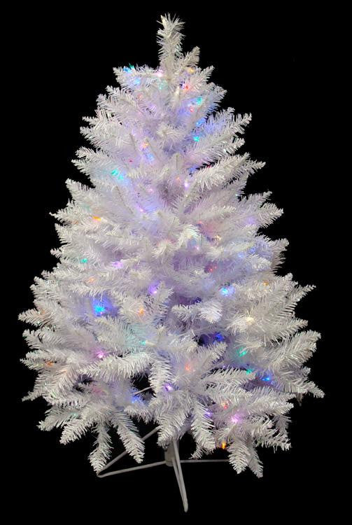 4.5' Pre-Lit White Sparkle Spruce Artificial Christmas Tree - LED Mutli Lights