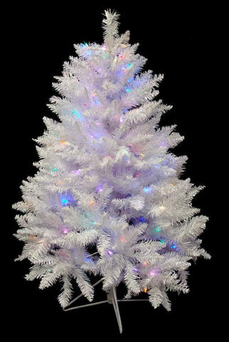 4.5' Pre-Lit White Sparkle Spruce Artificial Christmas Tree - LED Mutli Lights